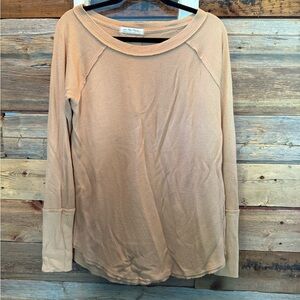 We The Free Tan Relaxed Long Sleeve Sweatshirt